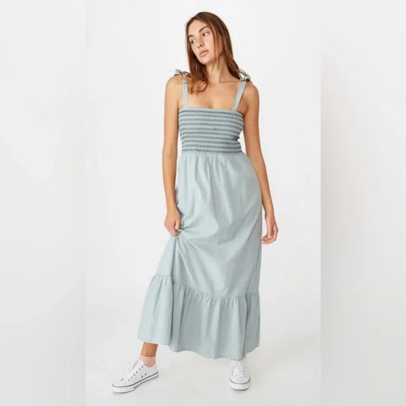 cotton on shirred dress Den - Marianne shirred organic cotton-poplin midi dress